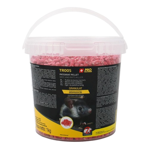 Trutka na myszy i szczury 1kg pellet trutka przynęta na gryzonie wiaderko 1000g