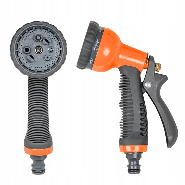 Pistolet ogrodowy 8 funkcji metalowy gumowy uchwyt