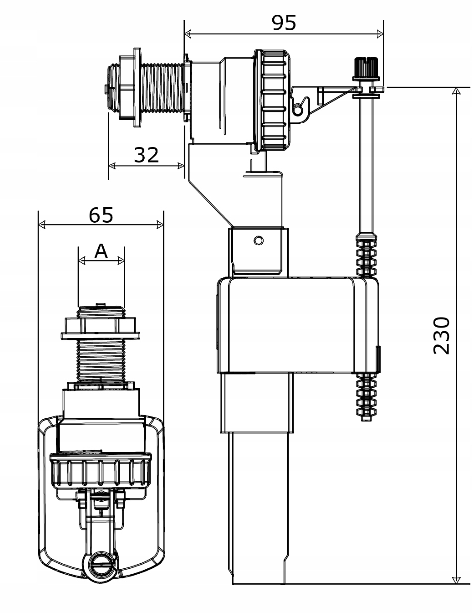 Zawór napełniający boczny do WC 3/8" ZN.10