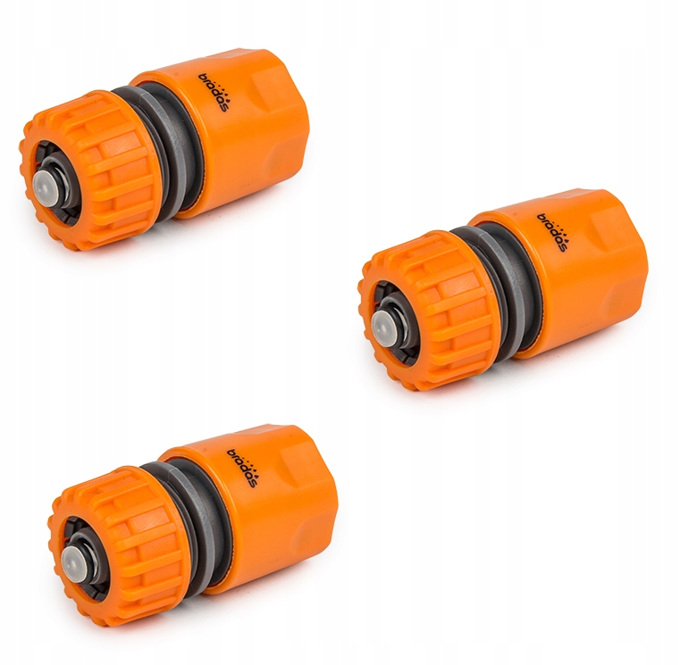 3 x Szybkozłącze do węża ogrodowego 1/2" + STOP