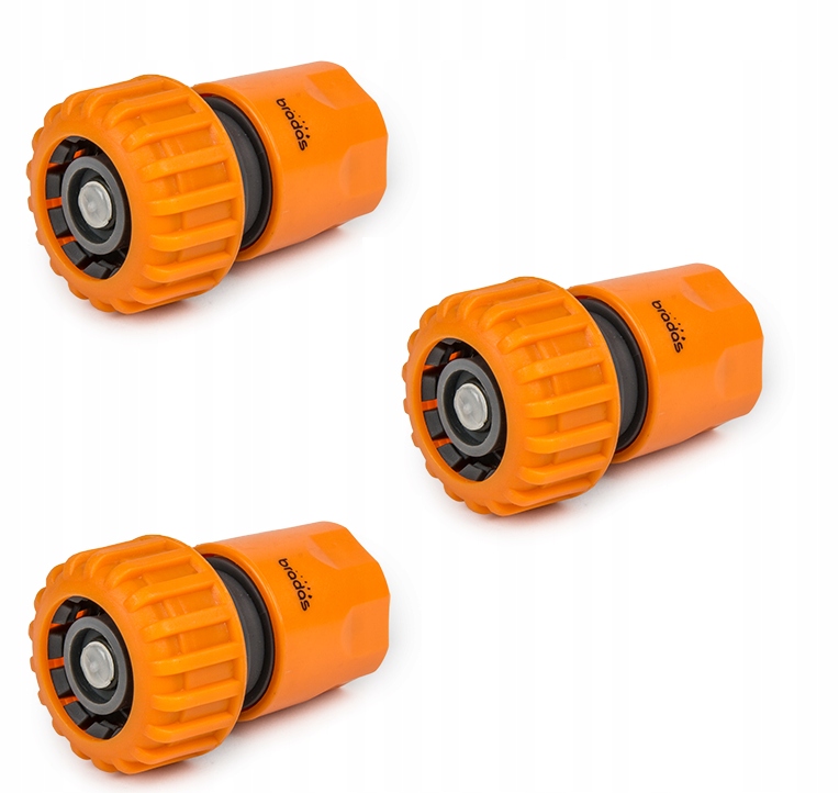 3 x Szybkozłącze do węża ogrodowego 3/4" + STOP